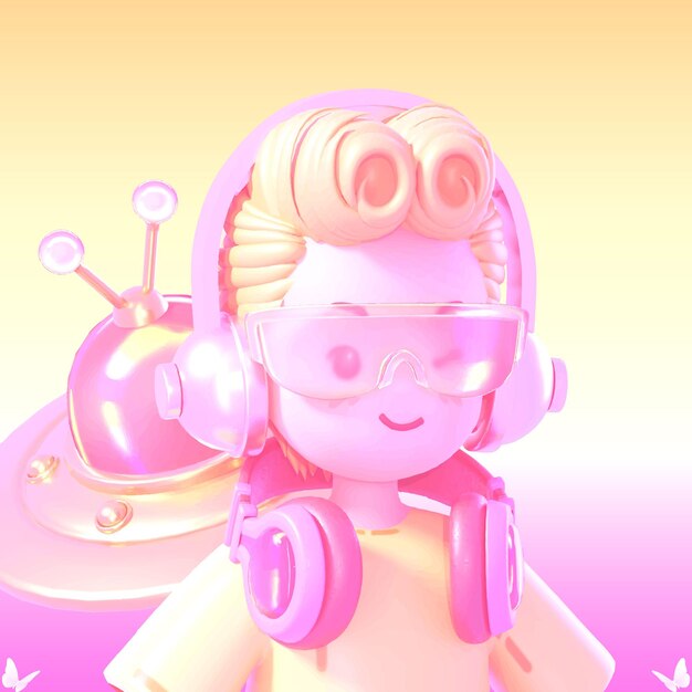 Flowy hair in pastel pink - Roblox