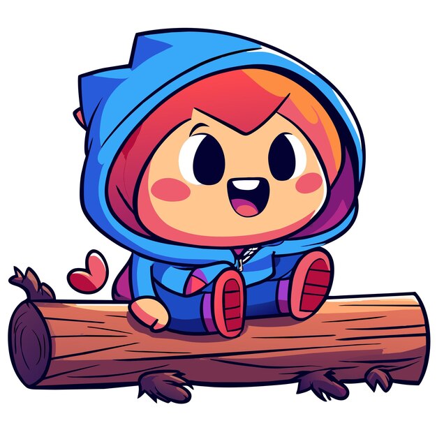 Cute boy adventure hand drawn flat stylish mascot cartoon character