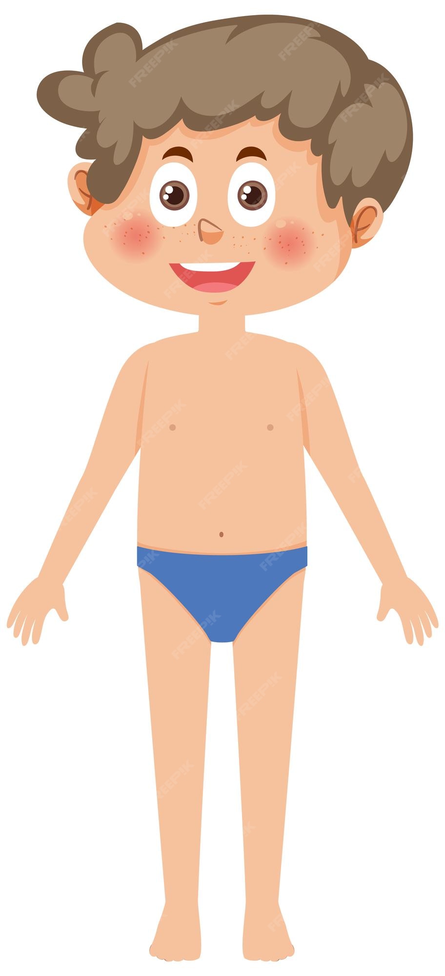 Premium Vector | Cute boy cartoon character in swimming suit
