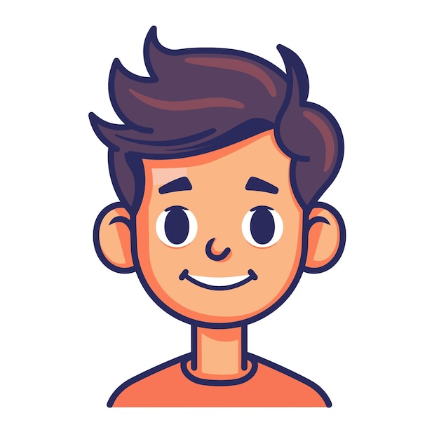 Cute boy cartoon character vector illustration avatar design