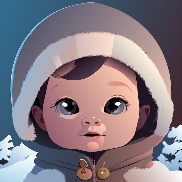 Vettore personaggio di cartone animato ragazzo carino in un abito invernale disegnato a mano flat adesivo di cartone animato elegante