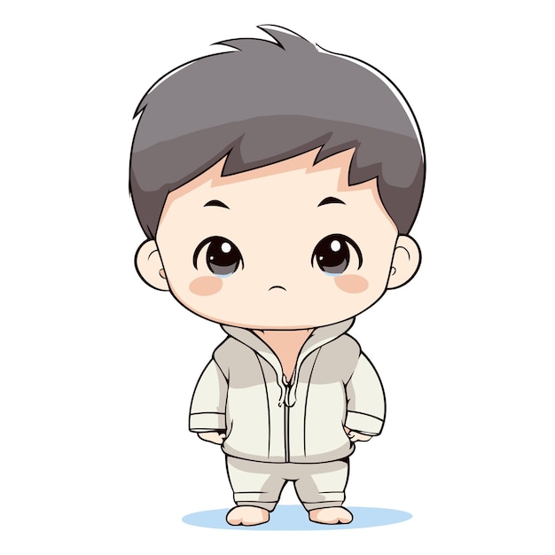 Vector cute boy cartoon design eps10 graphic