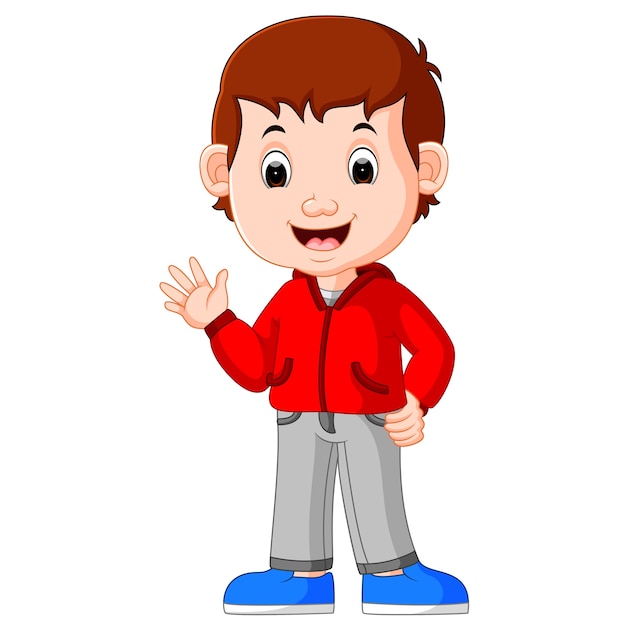 Cute boy cartoon good posing