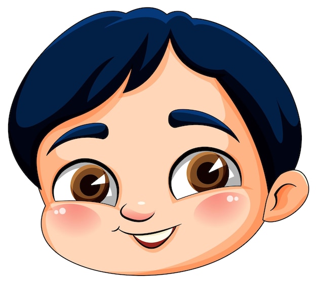 Cute boy cartoon head