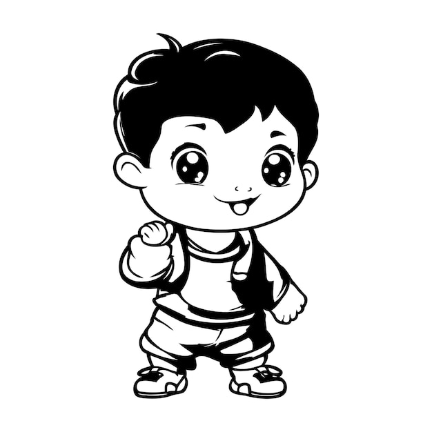 Cute boy cartoon isolated on a white background Vector illustration