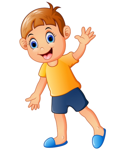 Cute boy cartoon posing