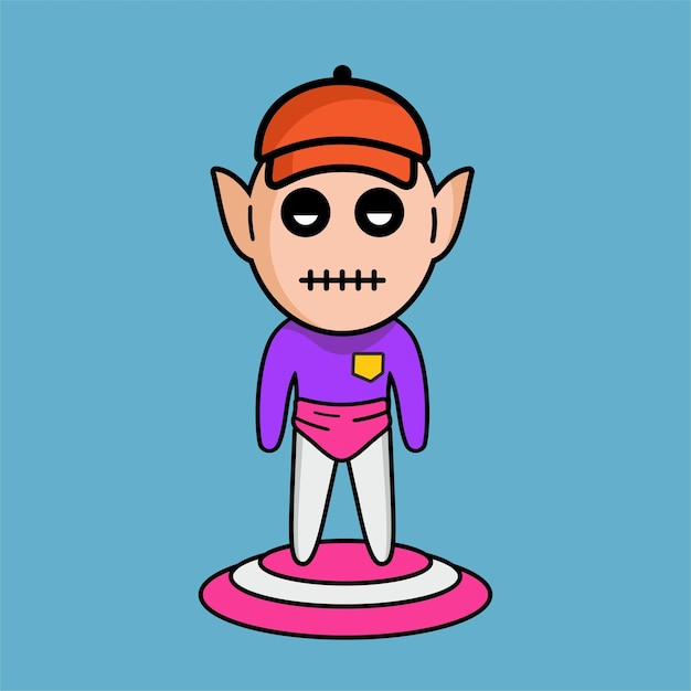 Cute boy cartoon vector icon illustration.