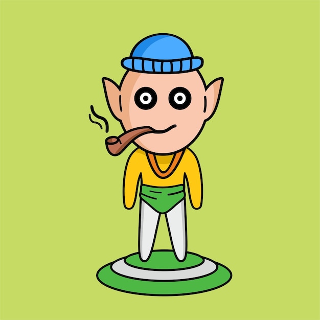 Cute boy cartoon vector icon illustration.