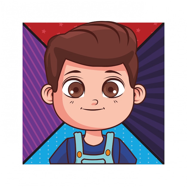 Vector cute boy cartoon