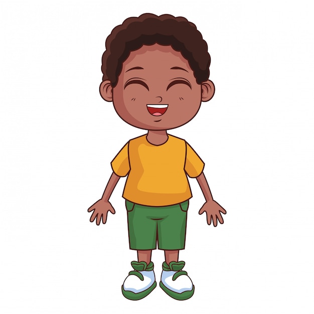 Vector cute boy cartoon