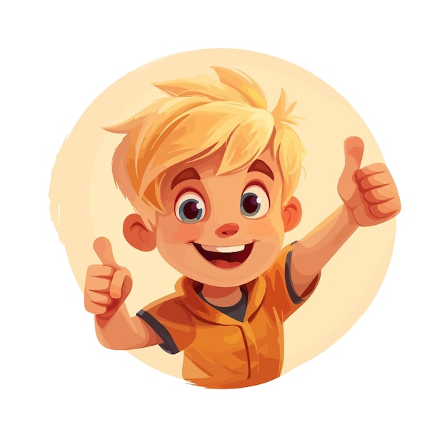 Vector cute boy cartoon