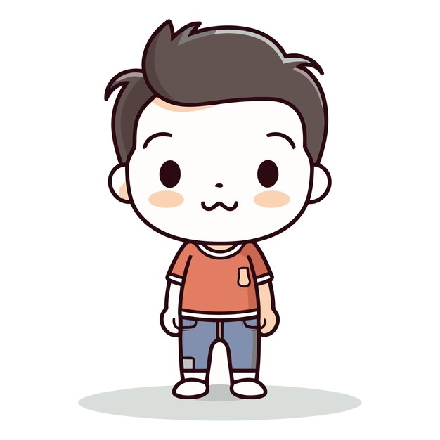 Cute boy character design in a flat style