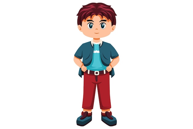 Cute Boy Character Design Illustration