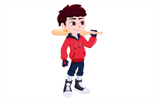 Cute Boy Character Design Illustration