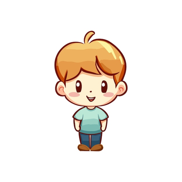 Cute boy child clipart vector illustration