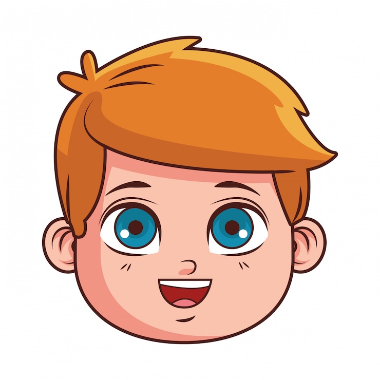 Вектор милый мальчик лицо мультфильм