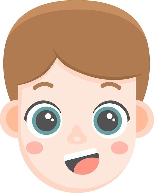 Cute boy face vector illustration