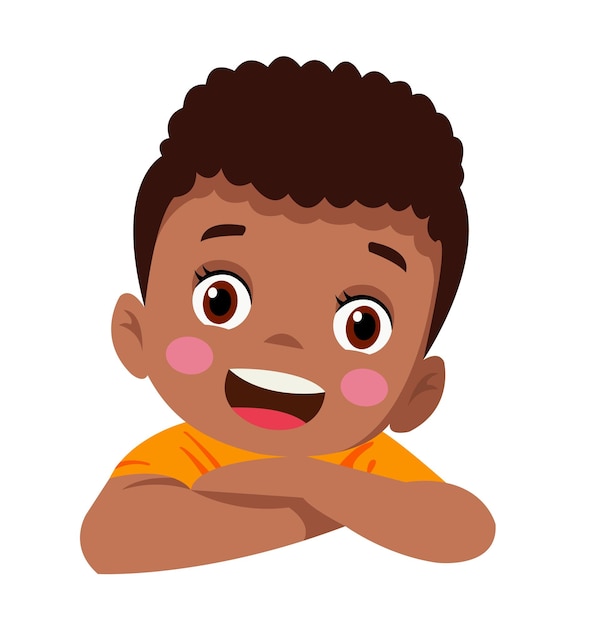 cute boy face vector illustration