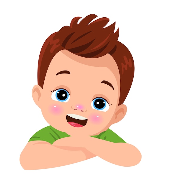 cute boy face vector illustration