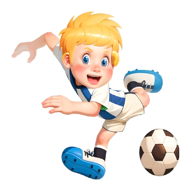 Cute Boy playing football