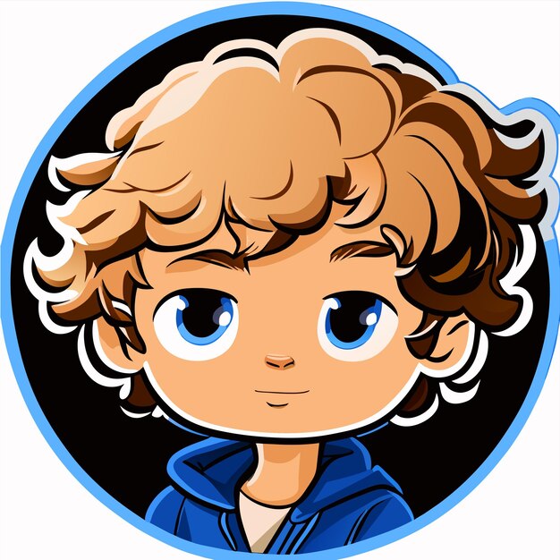 Cute boy in safari outfit cartoon character sticker