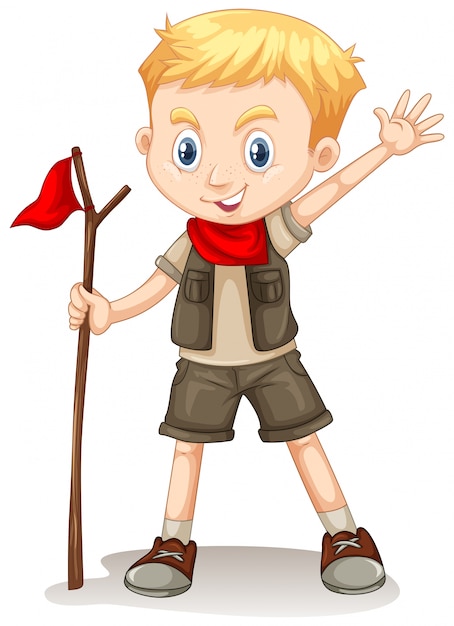 Vector a cute boy scout on white background