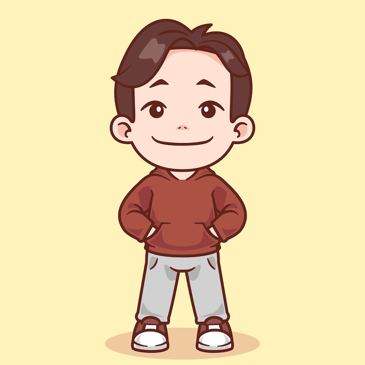 Vector 귀여운 소년이 서 있는 포즈 터 일러스트레이션