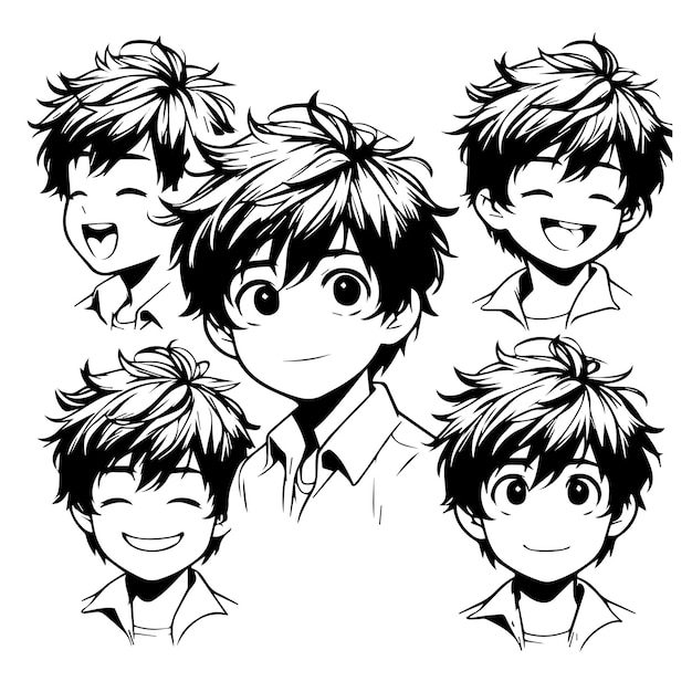 Vector cute boy with stylish hair cut vector