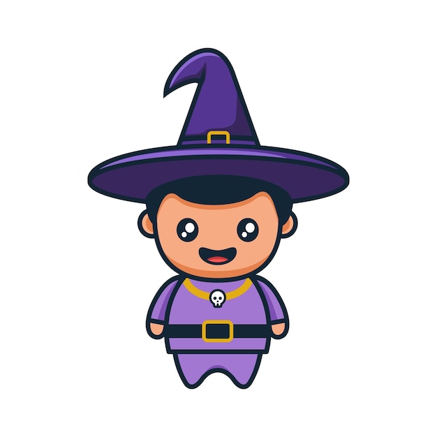 Cute boy with witch costume