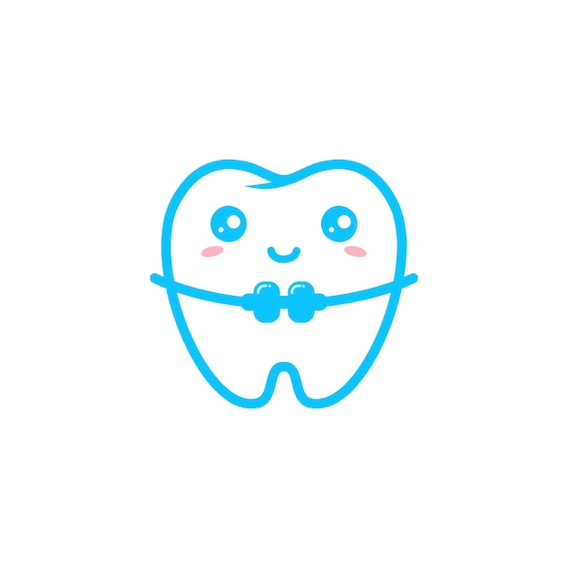 Cute braces cartoon vector design