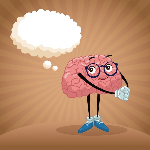 Cute brain cartoon