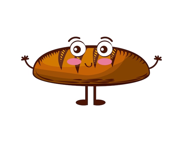 cute bread cartoon icon 