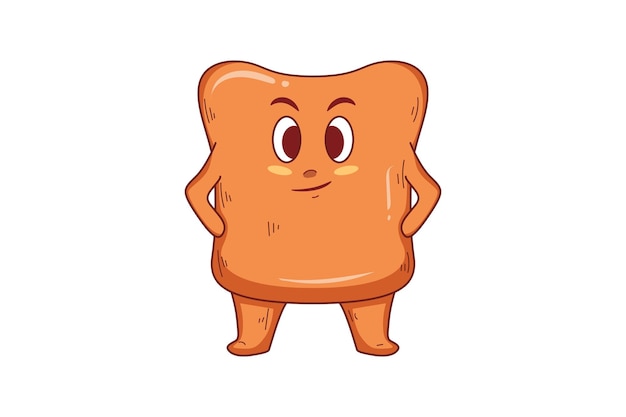 Cute Bread Character Design Illustration