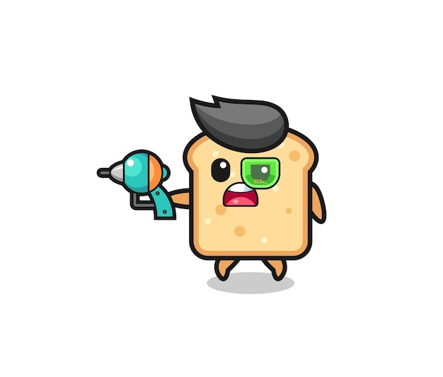 Cute bread holding a future gun , cute design