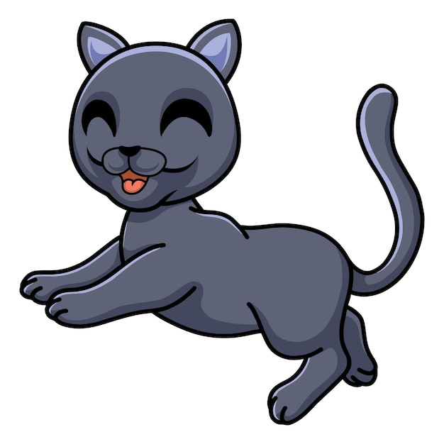 Мультфильм милый британский короткошерстный кот