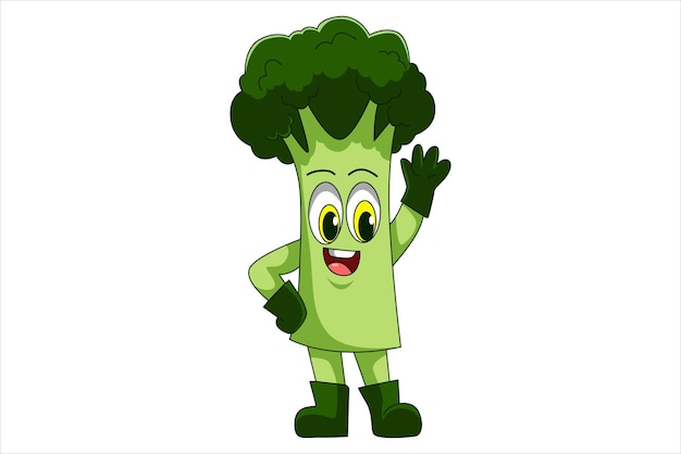 Cute Broccoli Cartoon Character Design
