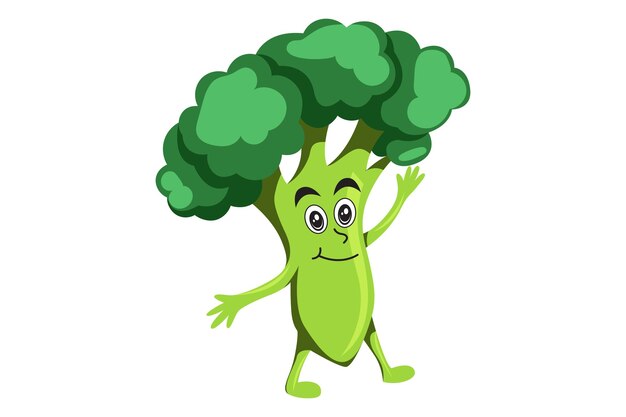 Cute Broccoli Character Design Illustration