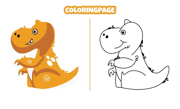 子供に適した着色ページを持つかわいいブロントサウルス