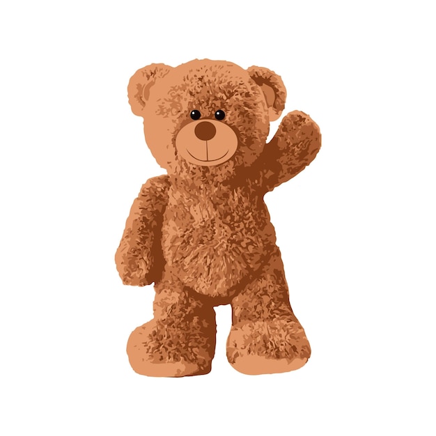 Cute brown bear doll vector illustration funny bear