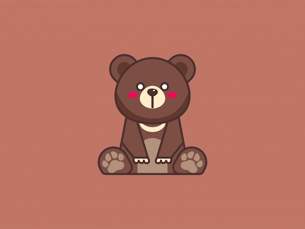 Cute brown bear  illustration