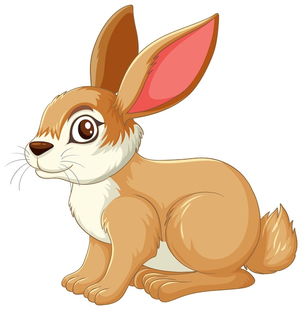 Vector cute brown rabbit vector illustration