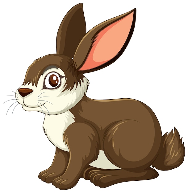 Vector cute brown rabbit vector illustration