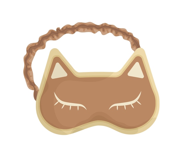 Cute brown sleep mask sticker concept