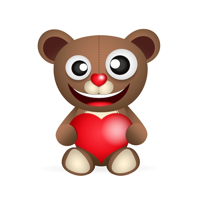 Cute brown teddy bear character