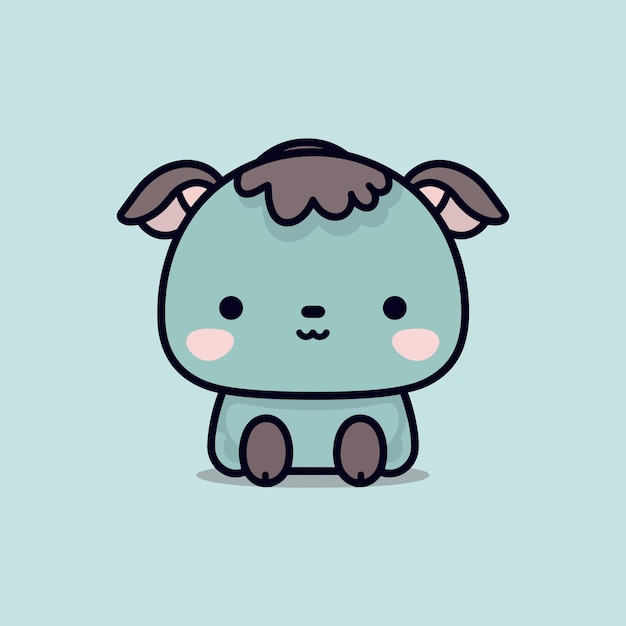 Cute Buffalo cartoon kawaii illustration