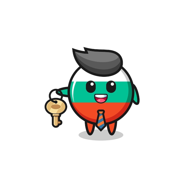 Cute bulgaria flag as a real estate agent mascot