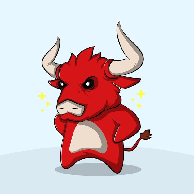 Cute Bull cartoon character