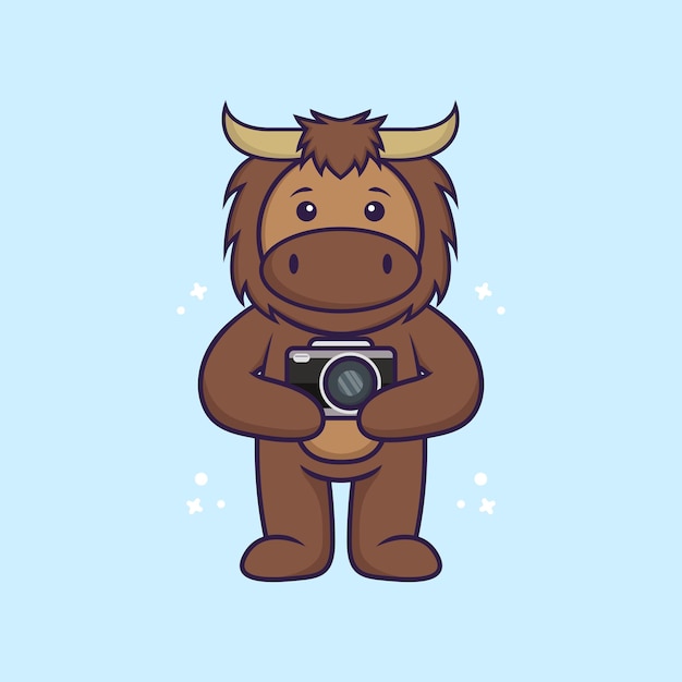 Cute bull mascot character. Animal cartoon concept isolated.