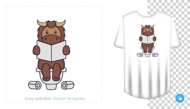 Cute bull mascot character. Can be used on stickers, patches, textiles, paper, cloth and others.