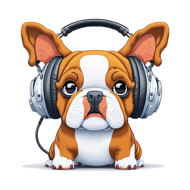 Vector cute bulldog cartoon vector illustration